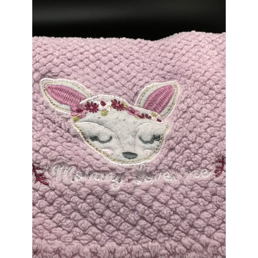 Zak & Zoey Waffle Weave Purple Pink Mommy Loves‎ Me Deer Baby Security Blanke